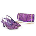 Shoes and Bag Set African Sets Italian Shoe Bag Set Decorated with Rhinestone Quality!