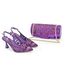 Shoes and Bag Set African Sets Italian Shoe Bag Set Decorated with Rhinestone Quality!