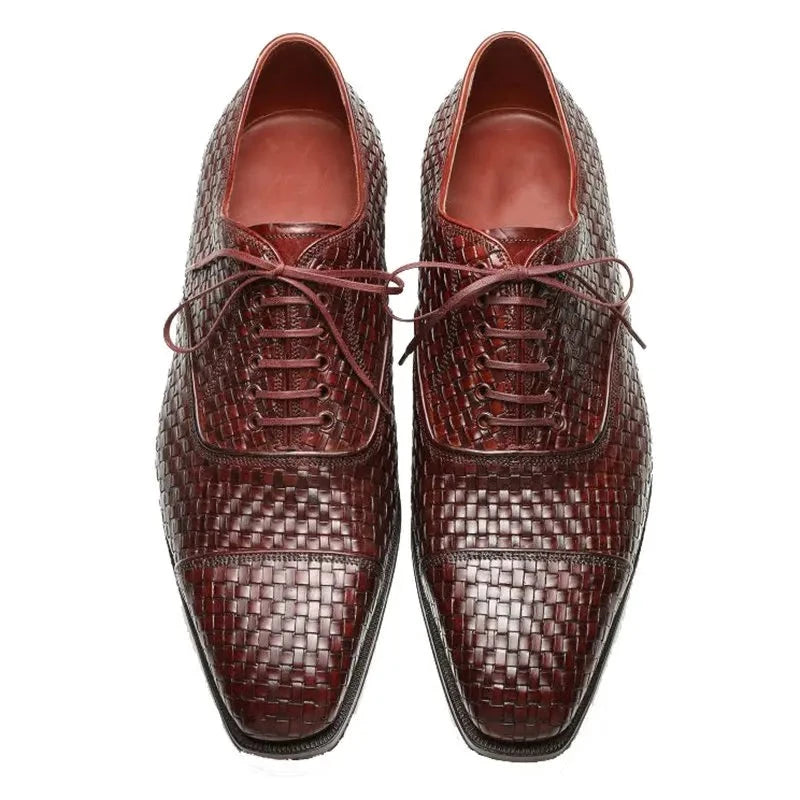 Luxury Oxford Men Dress Shoes Wedding Party Best Man Shoe Designer Woven Leather Formal Shoes Men Original
