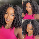 Kinky Curly Human Hair Bundles, 1/3/4 Bundle Deal, Natural Black Curly Hair Weave Extensions