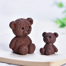 Resin Kawaii Bear Figurines Miniature Craft Fairy Garden Ornament Miniature Dollhouse Home Decoration Accessories