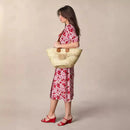 Women Spring Summer Style Floral V-neck Lace-up Dress