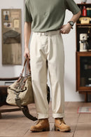 New Men Cargo Trousers Pant Men Pure Cotton Loose Casual Retro Suit Pants for Man