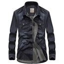 Men's Denim Shirt Solid Casual Shirts Men Clothing