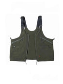 Retro Functional Style Vest Men Multi Pocket Workwear Sleeveless Vest Shoulder Bag Dual-use Jacket