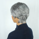 Women 4 Inch Pixie Cut Human Hair Wig Grey Haircut Laryed Straight Hairstyle Brazilian Remy Human Hair Wig