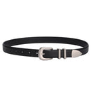 Ladies Leather Belt Simple Silver Buckle Decorative Belt For Women