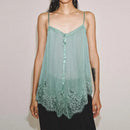 Women's round Neck Asymmetric Lace Crop Top Summer Casual Wear Fit Outerwear
