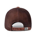 Leather Baseball Cap Men Autumn Winter Deep Top Duckbill Hats for Man Classic