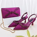 Shoes And Bag Sets For Evening Party With Stones Italian Leather Handbags Match Bags