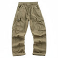 Khaki cargo pants on a white background, Obroi