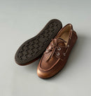 Minimalist Brown Polished Flat Shoes Retro Loafers Women French Ladies Elegant Handmade