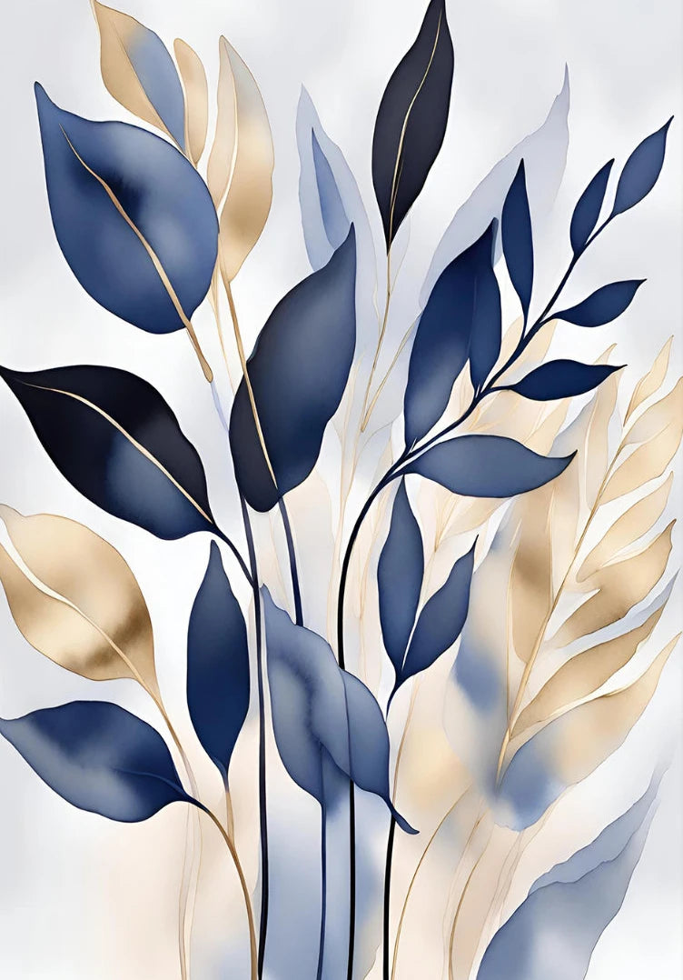 Retro Botanical Abstract Modern Leaves Art Poster Canvas Painting Wall Prints Picture for Living Room Home Decor