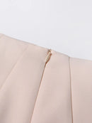 Elegant Dresses for Women High Neck Sleeveless Patchwork Ruffles Fold Dress Female Clothing