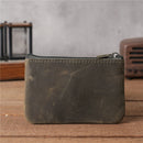 Men Genuine Leather Card Holder Leather Credit Card Case Purse Zipper Purse