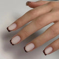 24Pcs/set New Leopard Medium Square Nail Tips Detachable Full Cover Press on Nails