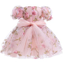 Girls Rose Sleeves Princess Dress Lace Dress Performance Clothing