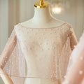 Pearl Beaded Bridal Shawl, Elegant Wedding Wrap for Brides and Bridesmaids