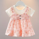 Summer Toddler Girl Dress 0-4Y Baby Girl Clothes Flower Print Princess Costume Wedding Birthday Party Costume Kid Outfit