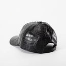 Men Pattern Leather Peaked Cap Outside Casual Protected Travel Baseball Cap Adjustable