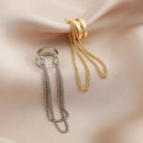 Silver Color Long Tassel Ear Cuff Multilayer No Piercing Hook Clip Earrings for Women Simple Temperament Jewelry Gift
