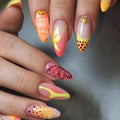 Nail Tips with Flower Pearl Design Short Almond Nails Art Wearable Design Press on Nails