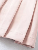 Women Summer  Slim Pleated Cute Chic Heart Belt Mini Skirt Streetwear