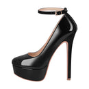 Women Mary Jane Pumps Ankle Strap Stiletto Dress Buckle Shoes Party Thin Heels