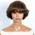 Bob Wig With Bangs Glueless Lace Short Wave Bob Wig Natural Bob Wig Human Hair Body Wave Bob Wigs