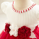 0-3 Years Girl Red Princess Party Dresses Striped Toddler Baby Birthday Ball Gown Newborn Kids Clothes