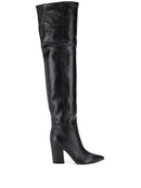 Women Long Boots Heels Leather Zipper Over The Knee Boots Autumn Winter Warm Shoes