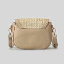Saddle Women Shoulder Bags Luxury Patchwork Weave Crossbody Bag Summer Beach Small Flap Bag
