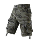 Camouflage cargo shorts on a white background, Obroi