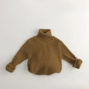 Spring Autumn Turtleneck Girls Cotton Knitted Sweater Pullover Children's Baby Clothes