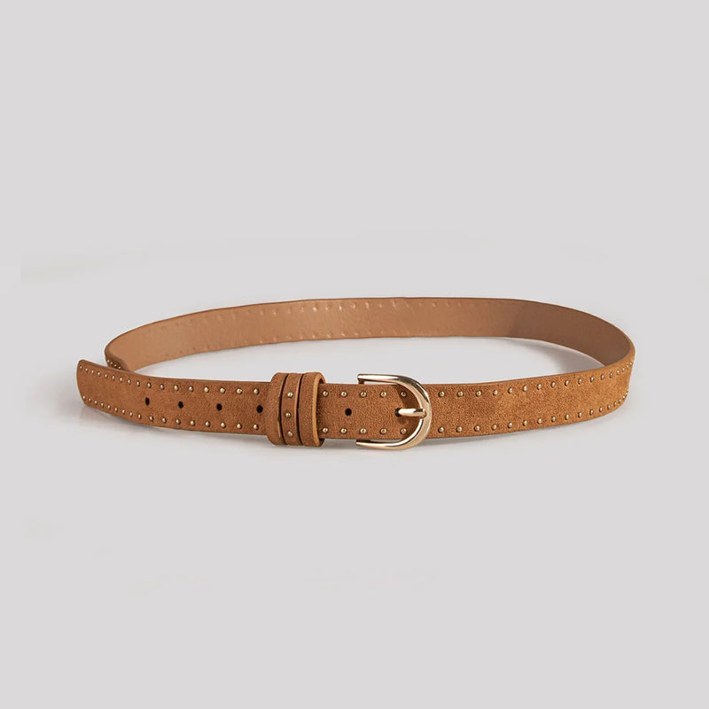 Women Rivets Western Style Cowgirl Belt Decorative Accessory