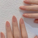 Glitter Purple Gradient French Simple Short Round Nails Glossy Detachable Finished False Nails Press on Nails