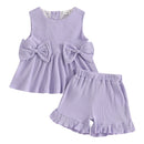 Summer Sleeveless Baby Girls Clothing Set Toddler Shorts Set Outfits Tank Top and Shorts Infant Suits