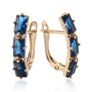 Natural Zircon Drop Earrings for Women Oblong 585 Fine Jewelry