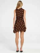 Sleeveless Polka Dot Dress For Woman Mesh Mini Dress Elegant Irregular Dresses