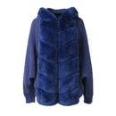 Fur Winter Coat Women Thick Warm Stand Collar Knitting Jacket Lady Outwear
