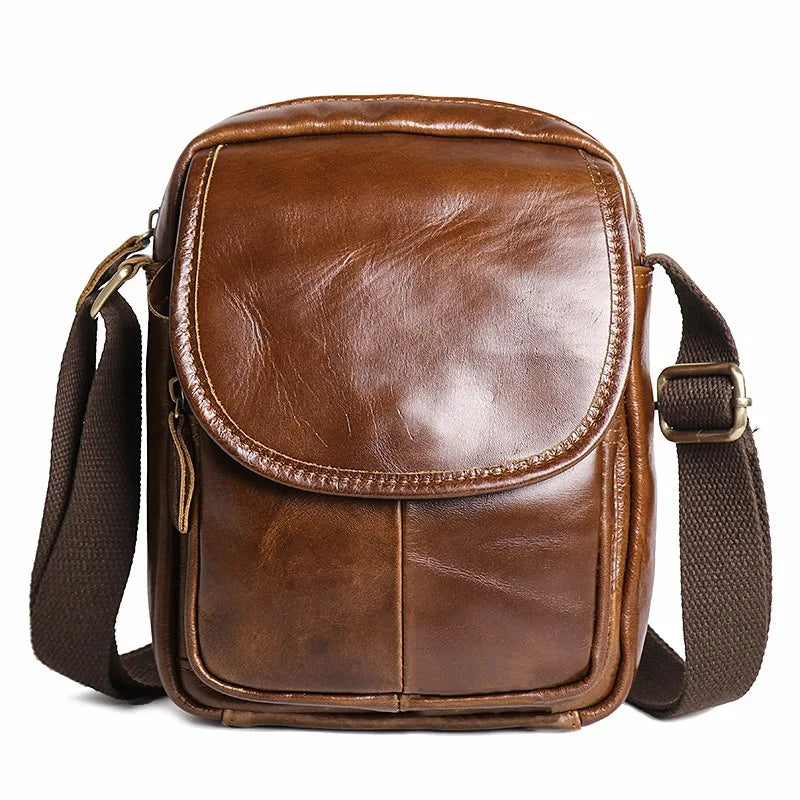 Men's leather simple shoulder bag crossbody men's bag