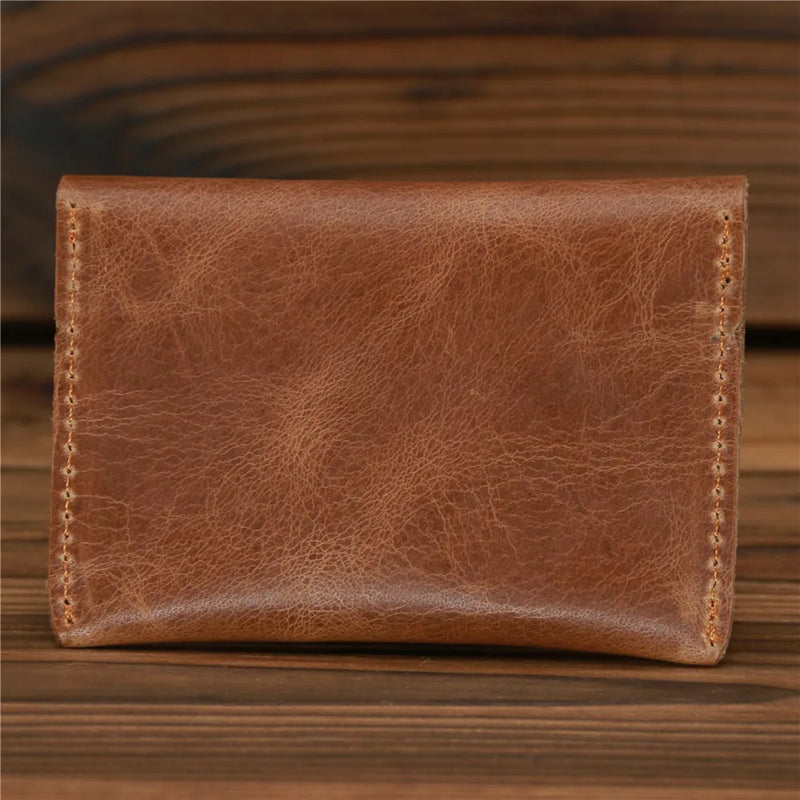 Men's Card Holder Wallet Genuine Leather Coin Purse Ladies Card Mini Bag Clutch Feminine Men's Slim Purse Money Small Wallet
