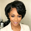 Pixie Cut Lace Front Human Hair Wigs 13x4 Lace Frontal Natural Black Wigs Short Wave Bob Wigs For Women