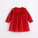 Christmas Dress for Girls Long Sleeve Baby Red Dresses Sisters Velvet Princess Clothes Cotton Sundress Kid Spanish