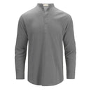 Spring Summer Men Linen Shirts Casual Lightweight Henley Neck Hawaiian Beach Shirts