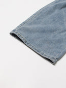 Women Denim Pants Multi Pocket Straight Jeans High Waist Loose Casual Long Denim Trousers Spring Autumn