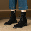 Women Ankle Boots With Zip Elegant Velvet Female Shoes Heels