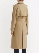 Winter Solid Autumn Trench Coat Women's Polo Collar Two Piece Design Windbreaker