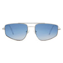 Geometric Metal Pilot Sunglasses Men Designer Trending Shades Gradient Lens Uv Protective Sun Glasses For Women 57mm