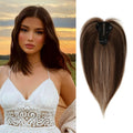 Women with Bangs Covering Their White Hair and a Thin Invisible Replacement Piece for Their Hair
